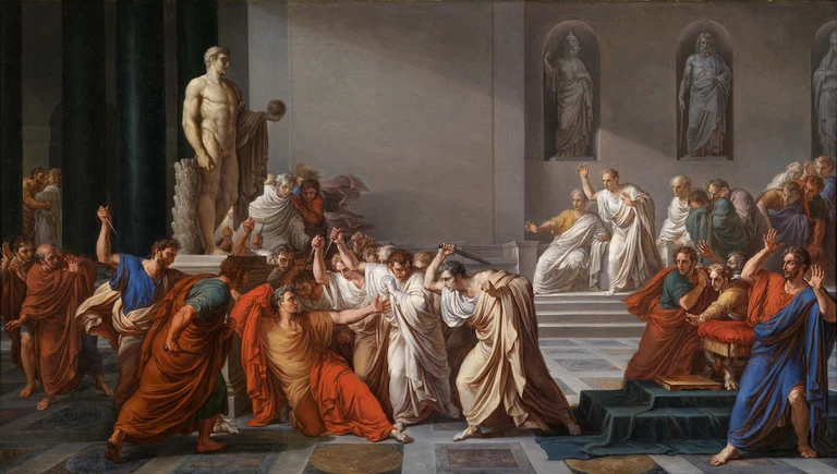 The death of Julius Caesar, as depicted by Camuccini. In his just-published book, Conrad Black argues that Caesar, often depicted as intent on ending the Roman republic and installing himself as monarch, had no such ambition. Rather, he was the victim of jealous, petty and much less-accomplished men.