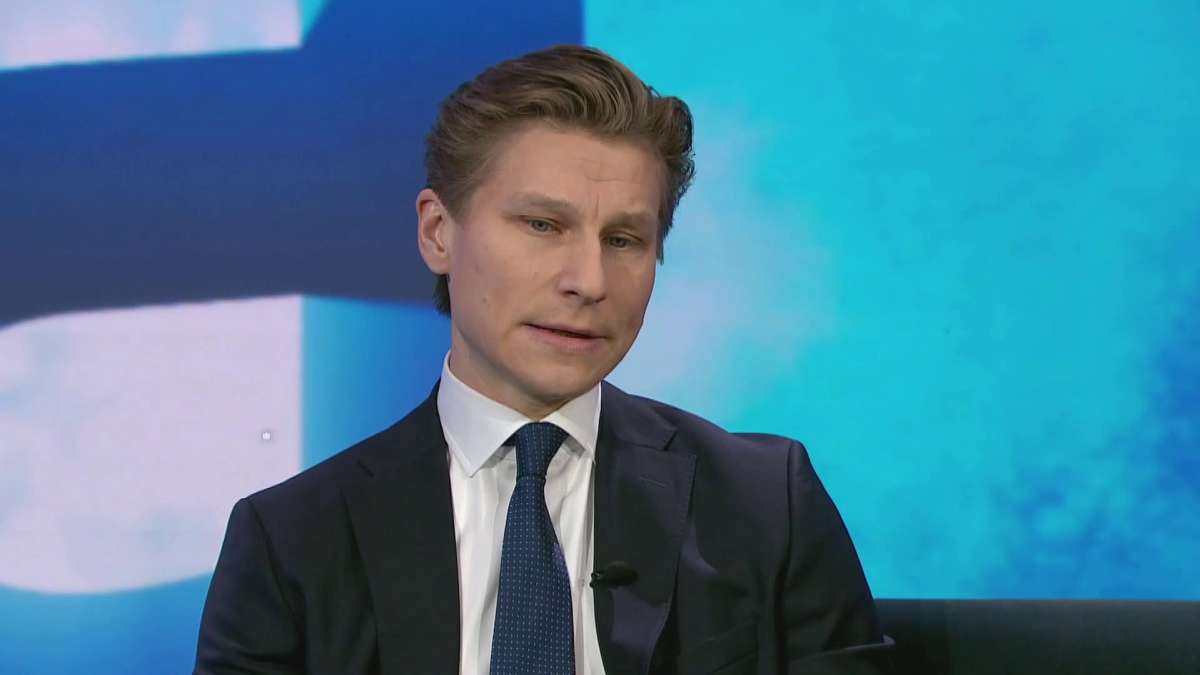 Photo shows Finland's Defence Minister Antti Häkkänen (NCP) on Yle's A-Studio current affairs programme on Monday evening.