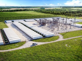 An artist's rendering of the Oneida Energy storage project propsoed for Six Nations of the Grand River.
