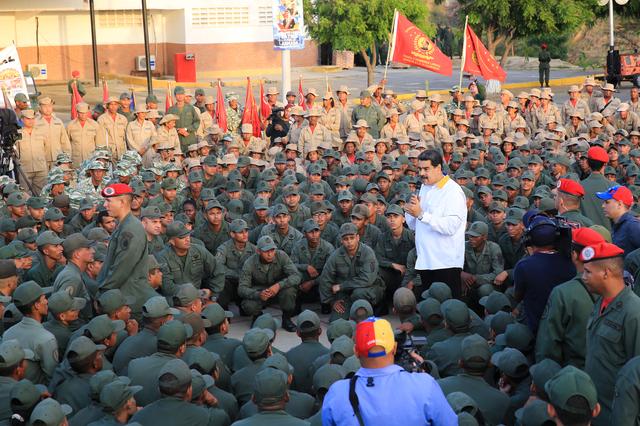 Venezuela's President Nicolas Maduro takes part in a ceremony at a Navy base in Catia La Mar, Venezuela May 14, 2019. Miraflores Palace/Handout via REUTERS