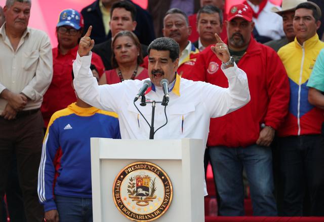 FILE PHOTO: Venezuela's President Nicolas Maduro talks during a rally in support of the government in Caracas, Venezuela May 20, 2019. REUTERS/Ivan Alvarado