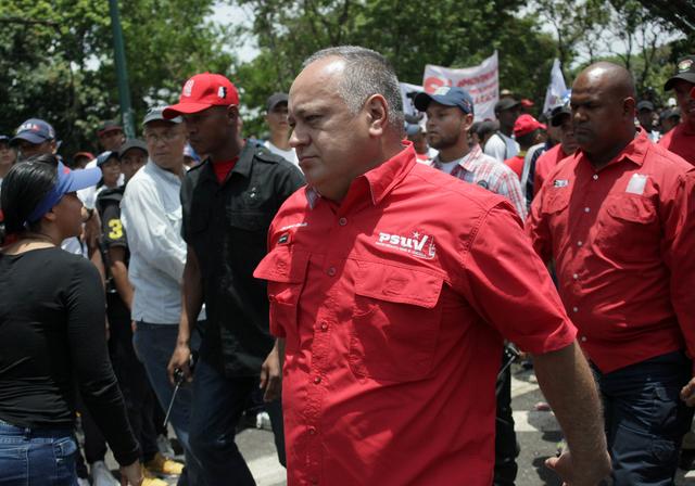 FILE PHOTO - Venezuela's National Constituent Assembly President Diosdado Cabello walks after participating in a rally in Caracas, Venezuela, May 1, 2019. REUTERS/Carlos Eduardo Ramirez