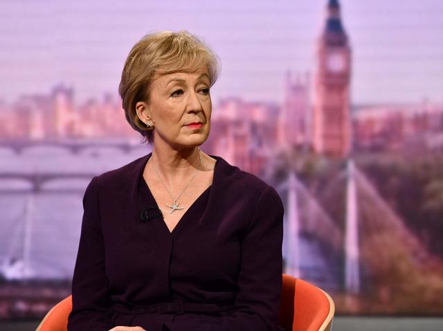FILE PHOTO: Andrea Leadsom MP, former Leader of the House of Commons appears on BBC TV's The Andrew Marr Show in London, Britain, June 2, 2019. Jeff Overs/BBC/Handout via REUTERS 