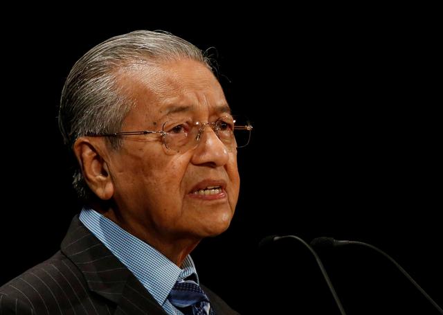 FILE PHOTO : Malaysian Prime Minister Mahathir Mohamad delivers a speech at the International Conference on the Future of Asia in Tokyo, Japan June 11, 2018. REUTERS/Issei Kato