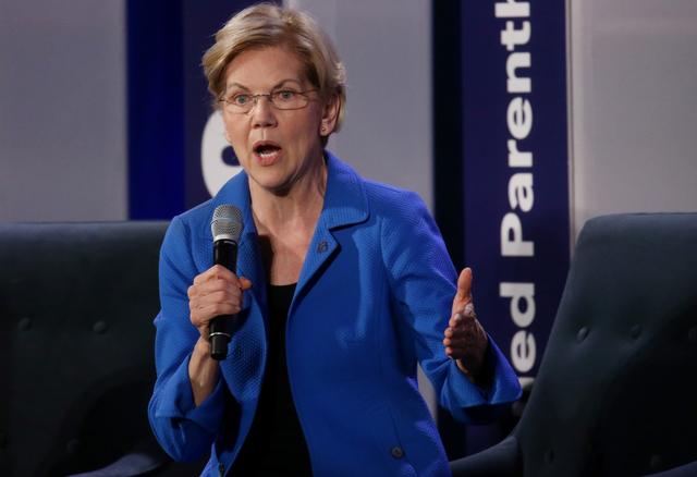 Democratic candidate for president Sen. Elizabeth Warren speaks at We Decide: 2020 Election Membership Forum, an event put on by Planned Parenthood in the University of South Carolina's Alumni Center in Columbia, South Carolina, U.S., June 22, 2019.  REUTERS/Leah Millis