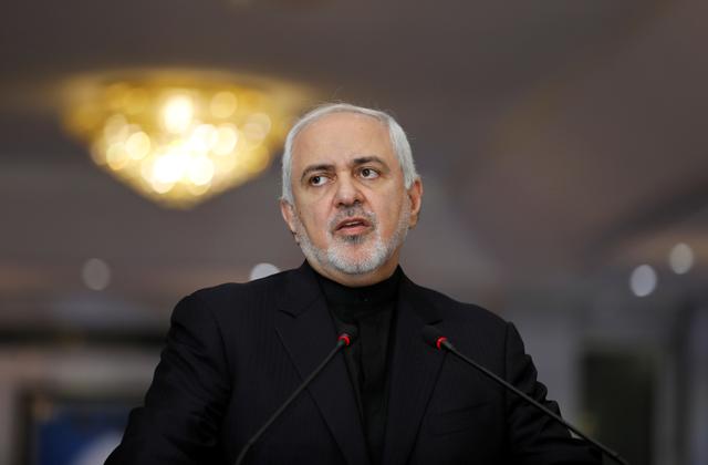 FILE PHOTO: Iranian Foreign Minister, Mohammad Javad Zarif speaks during a news conference in Baghdad, Iraq, May 26, 2019. REUTERS/Khalid Al-Mousily/File Photo