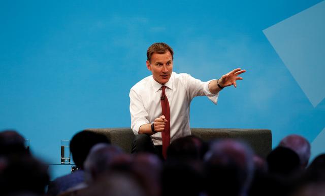 FILE PHOTO - Jeremy Hunt, a leadership candidate for Britain's Conservative Party, attends a hustings event in Manchester, Britain, June 29, 2019. REUTERS/Andrew Yates