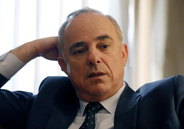 FILE PHOTO: Israeli Energy Minister Yuval Steinitz speaks during an interview with Reuters in Cairo, Egypt January 14, 2019. REUTERS/Mohamed Abd El Ghany/File Photo