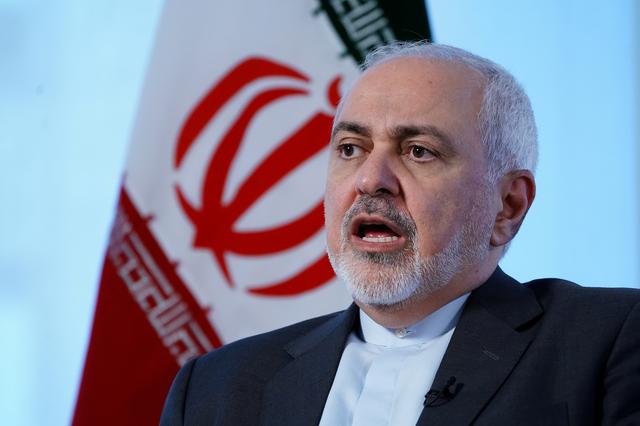FILE PHOTO: Iran's Foreign Minister Mohammad Javad Zarif sits for an interview with Reuters in New York, New York, U.S. April 24, 2019.   REUTERS/Carlo Allegri/File Photo