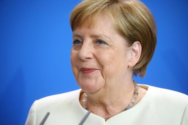 German Chancellor Angela Merkel reacts during a news conference with Denmark's Prime Minister Mette Frederiksenat the Chancellery in Berlin, Germany, July 11, 2019. REUTERS/Hannibal Hanschke