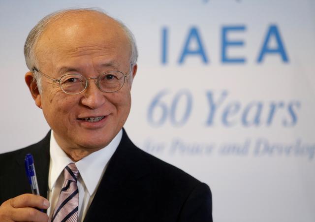 FILE PHOTO: International Atomic Energy Agency (IAEA) Director General Yukiya Amano addresses a news conference during a board of governors meeting at the IAEA headquarters in Vienna, Austria, September 11, 2017. REUTERS/Heinz-Peter Bader/File Photo