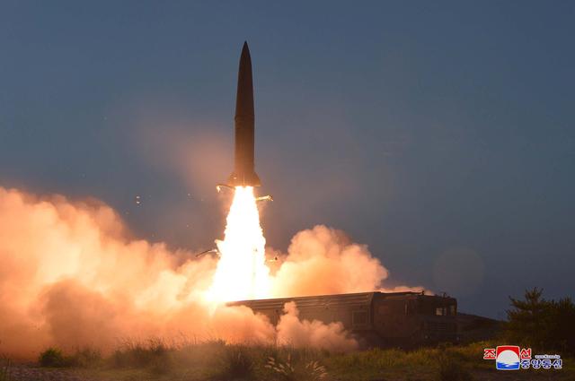 A view of North Korea's missile launch on Thursday, in this undated picture released by North Korea's Central News Agency (KCNA) on July 26, 2019.  KCNA/via REUTERS 