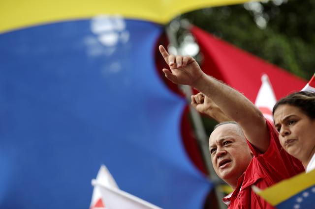 FILE PHOTO: Venezuela's National Constituent Assembly President Diosdado Cabello takes part in a rally in support of President Nicolas Maduro's government and the Sao Paulo forum in Caracas, Venezuela, July 27, 2019. REUTERS/Manaure Quintero/File Photo