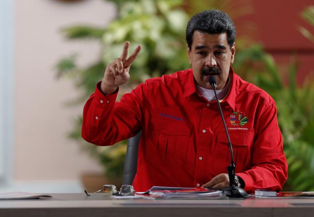 Venezuela's President Nicolas Maduro speaks at a meeting of the Sao Paulo Forum in Caracas, Venezuela, July 28, 2019. REUTERS/Manaure Quintero