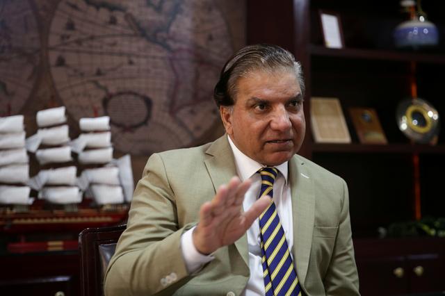 Lt. Gen. (Retd) Muzammil Hussain, Chairman of the Water and Power Development Authority (WAPDA) gestures during an interview with Reuters at his office in Islamabad, Pakistan August 19, 2019. REUTERS/Saiyna Bashir