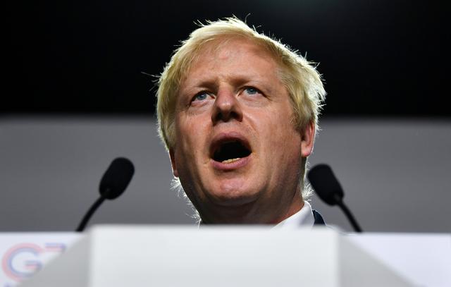 FILE PHOTO: Britain's Prime Minister Boris Johnson speaks during a news conference at the end of the G7 summit in Biarritz, France, August 26, 2019. REUTERS/Dylan Martinez