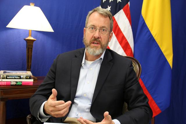 FILE PHOTO: U.S. Charge d'Affaires for Venezuela James Story, speaks during an interview with Reuters in Bogota, Colombia April 12, 2019. Picture taken April 12, 2019. REUTERS/Julia Symmes Cobb