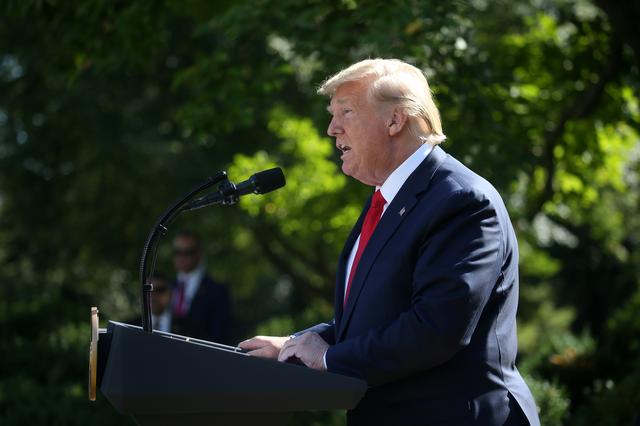 U.S. President Donald Trump speaks during an event to officially launch the United States Space Command in the Rose Garden of the White House in Washington, U.S., August 29, 2019. REUTERS/Leah Millis
