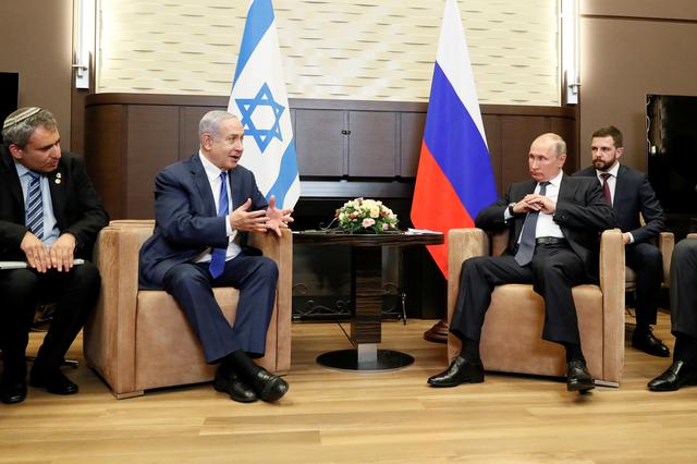 Russian President Vladimir Putin attends a meeting with Israeli Prime Minister Benjamin Netanyahu at the Bocharov Ruchei state residence in Sochi, Russia September 12, 2019. REUTERS/Shamil Zhumatov