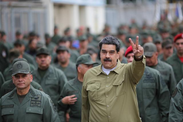 FILE PHOTO: Venezuela's President Nicolas Maduro gestures during a meeting with soldiers at a military base in Caracas, Venezuela January 30, 2019. Miraflores Palace/Handout via REUTERS/File Photo ATTENTION EDITORS - THIS PICTURE WAS PROVIDED BY A THIRD PARTY.