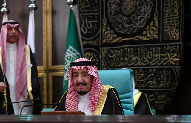 FILE PHOTO -  Saudi Arabia's King Salman bin Abdulaziz attends the 14th Islamic summit of the Organisation of Islamic Cooperation (OIC) in Mecca, Saudi Arabia June 1, 2019. REUTERS/Waleed Ali