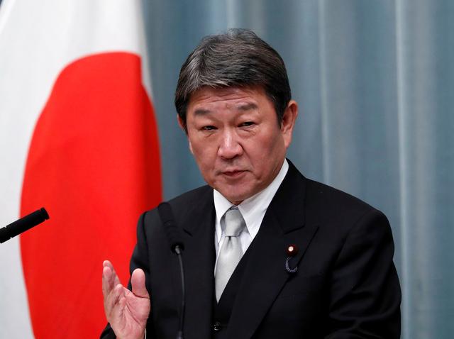 FILE PHOTO: Japan's new Foreign Minister Toshimitsu Motegi attends a news conference at Prime Minister Shinzo Abe's official residence in Tokyo, Japan September 11, 2019. REUTERS/Issei Kato