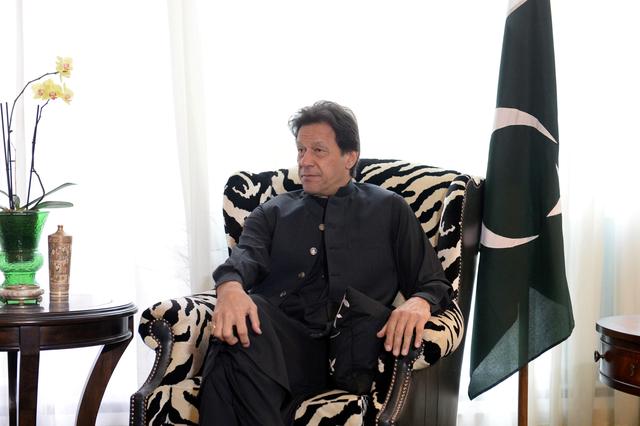 FILE PHOTO: Pakistani Prime Minister Imran Khan sits during a meeting with U.S. Secrretary of State Mike Pompeo (not pictured) in Washington, U.S., July 23, 2019.      REUTERS/Mary F. Calvert/File Photo