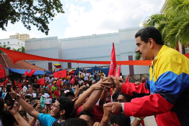 Venezuela's President Nicolas Maduro attends a rally against U.S. President Donald Trump in Caracas, Venezuela September 12, 2019. Miraflores Palace/Handout via REUTERS