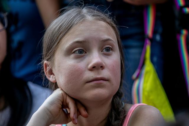 FILE PHOTO: Swedish activist Greta Thunberg participates in a youth climate change protest in front of the United Nations Headquarters in Manhattan, New York City, New York, U.S., August 30, 2019. REUTERS/Jeenah Moon
