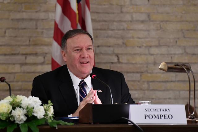 U.S. Secretary of State Mike Pompeo attends the launch of a Vatican - U.S. Symposium on Faith-Based Organizations (FBOs), at the Old Synod Hall in the Vatican, October 2, 2019. Andreas Solaro/Pool via REUTERS