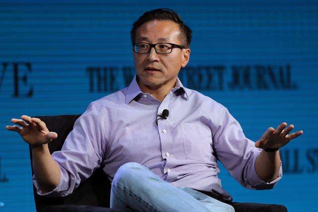 FILE PHOTO: Joseph Tsai, Executive Vice Chairman of Alibaba Group, speaks at the Wall Street Journal Digital Conference in Laguna Beach, California, U.S., October 17, 2017. REUTERS/Mike Blake