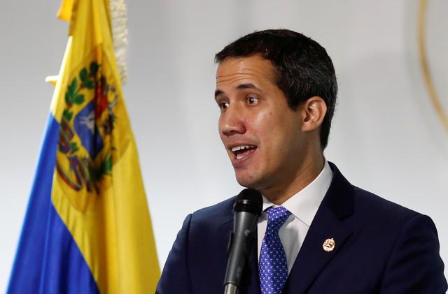 FILE PHOTO: Venezuelan opposition leader Juan Guaido, who many nations have recognised as the country's rightful interim ruler, speaks during a news conference in Caracas, Venezuela September 30, 2019. REUTERS/Carlos Garcia Rawlins