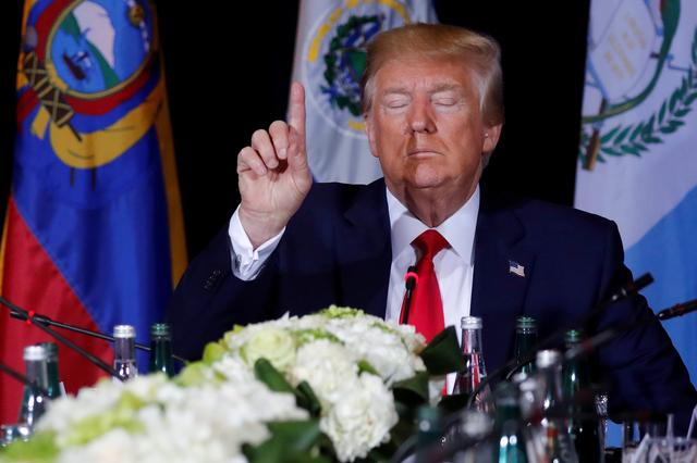 FILE PHOTO: U.S. President Donald Trump hosts a multilateral meeting with Western Hemisphere leaders about Venezuela during the 74th session of the United Nations General Assembly (UNGA) at U.N. headquarters in New York City, New York, U.S., September 25, 2019.  REUTERS/Jonathan Ernst  