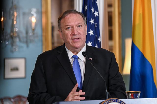 FILE PHOTO: U.S. Secretary of State Mike Pompeo delivers statements at the State Department in Washington, U.S., October 9, 2019.REUTERS/Erin Scott