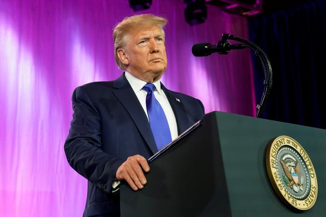 U.S. President Donald Trump pauses as he addresses conservative activists at the Family Research Council's annual gala in Washington, U.S., October 12, 2019. REUTERS/Yuri Gripas