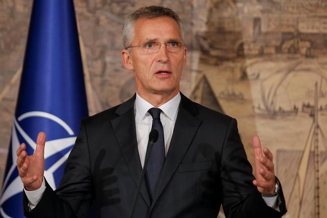 NATO Secretary-General Jens Stoltenberg attends a news conference in Istanbul, Turkey, October 11, 2019. REUTERS/Huseyin Aldemir