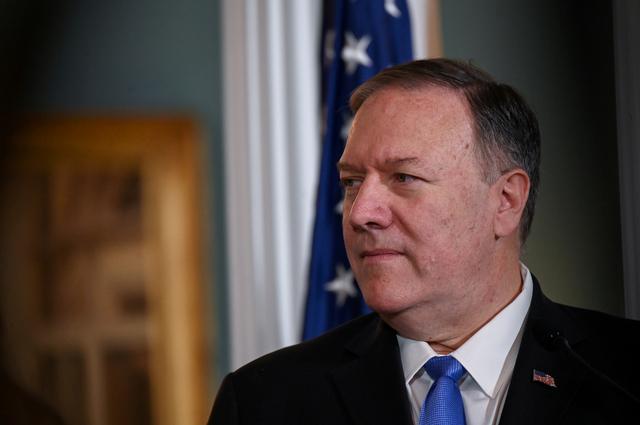 FILE PHOTO: U.S. Secretary of State Mike Pompeo delivers statements at the State Department in Washington, U.S., October 9, 2019. REUTERS/Erin Scott/File Photo