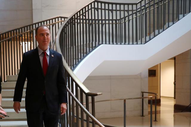 House Intelligence Committee Chairman Rep. Adam Schiff (D-CA) arrives prior to participating in the closed deposition of George Kent, deputy assistant secretary of state for Europe and Eurasian Affairs, as part of the Democratic-led U.S. House of Representatives impeachment inquiry into U.S. President Donald Trump on Capitol Hill in Washington, U.S., October 15, 2019. REUTERS/Leah Millis