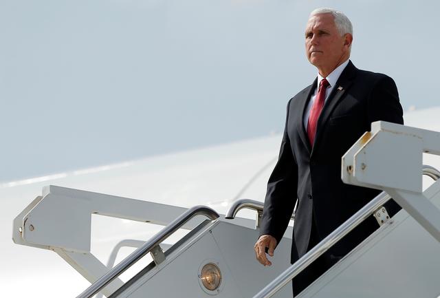 U.S. Vice President Mike Pence arrives at Esenboga International Airport in Ankara, Turkey, October 17, 2019. REUTERS/Huseyin Aldemir