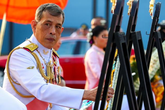 FILE PHOTO: Thailand's King Maha Vajiralongkorn attends an event commemorating the death of King Chulalongkorn, known as King Rama V at the Royal Plaza in Bangkok, Thailand, October 23, 2019. REUTERS/Athit Perawognmetha/File Photo