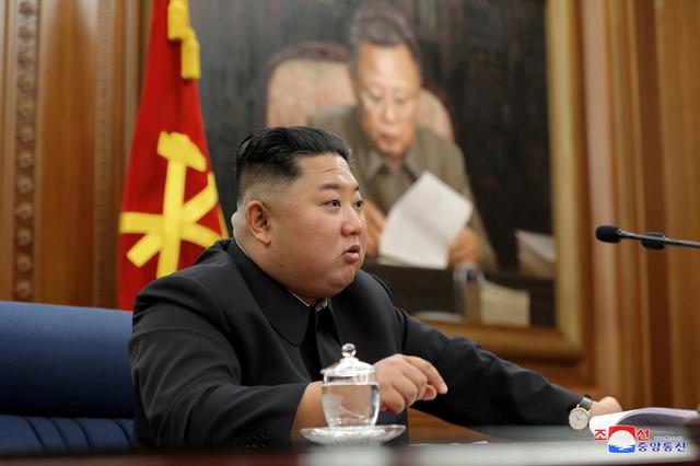 North Korean leader Kim Jong Un speaks during the Third Enlarged Meeting of the Seventh Central Military Commission (CMC) of the Workers' Party of Korea (WPK) in this undated photo released on December 22, 2019 by North Korea's Korean Central News Agency (KCNA).    KCNA via REUTERS