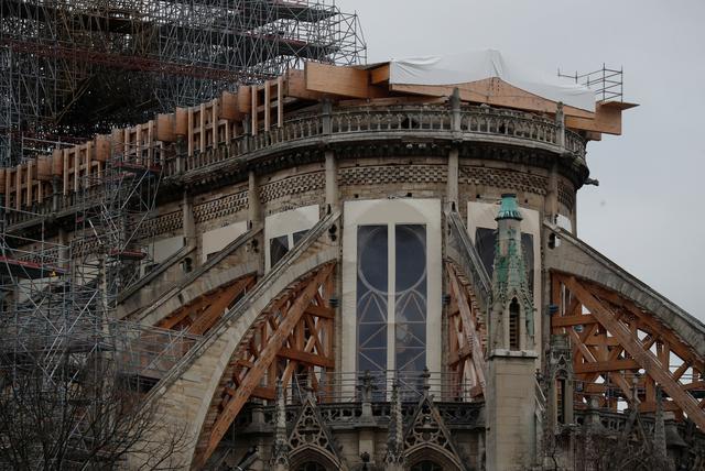 General view shows the Notre Dame Cathedral, as works continue to stabilise the cathedral's structure nine months after a fire caused significant damage, in Paris, France, December 23, 2019. REUTERS/Gonzalo Fuentes