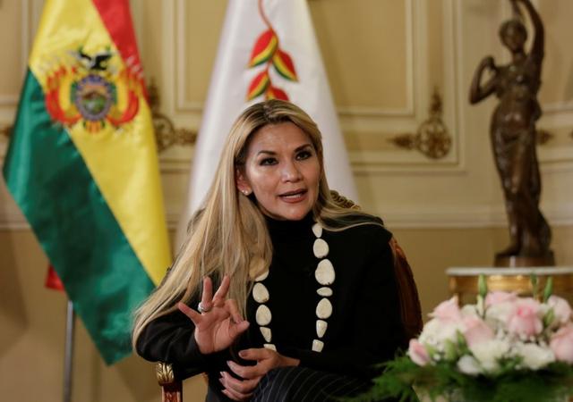 Bolivia’s interim President Jeanine Anez speaks during a Reuters interview at the Presidential Palace in La Paz, Bolivia January 13, 2020. Picture taken January 13, 2020. REUTERS/David Mercado