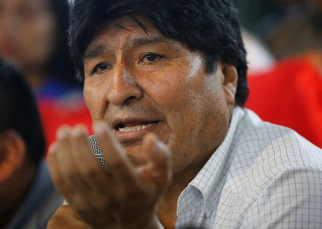 Former Bolivian President Evo Morales holds a news conference where he announced the candidates for president and vice president for his Movements for Socialism (MAS) coalition party, in Buenos Aires, Argentina January 19, 2020. REUTERS/Mariana Greif