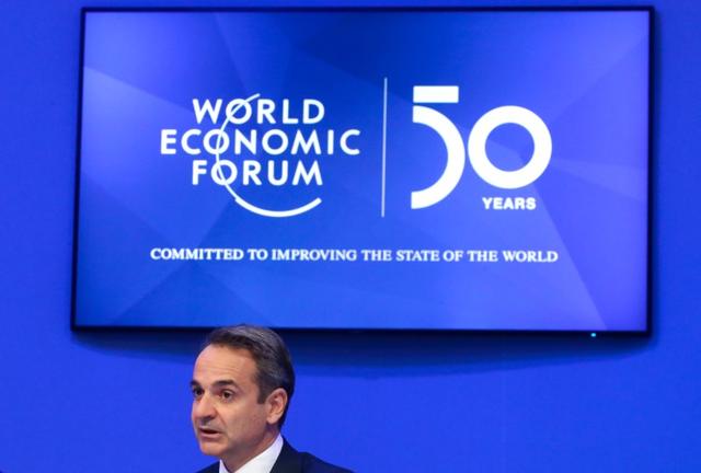 Greek Prime Minister Kyriakos Mitsotakis attends a session at the 50th World Economic Forum (WEF) annual meeting in Davos, Switzerland, January 23, 2020. REUTERS/Denis Balibouse