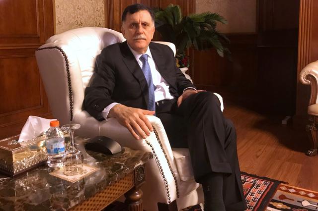 FILE PHOTO: Libya's internationally recognized Prime Minister Fayez al-Serraj is seen during an interview with Reuters at his office in Tripoli, Libya June 16, 2019. Picture taken June 16, 2019. REUTERS/Ulf Laessing