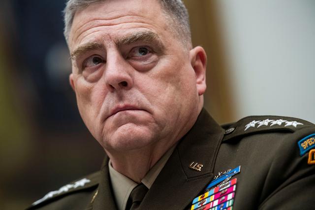 FILE PHOTO: Chairman of the U.S. Joint Chiefs of Staff Gen. Mark Milley testifies before a U.S. House Armed Services Committee hearing on the Pentagon's fiscal year 2021 budget request on Capitol Hill in Washington, U.S., February 26, 2020. REUTERS/Amanda Voisard./File Photo