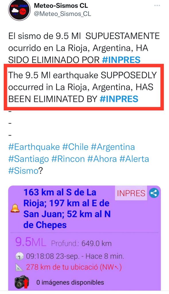 M9.5 earthquake deleted on September 23, 2021