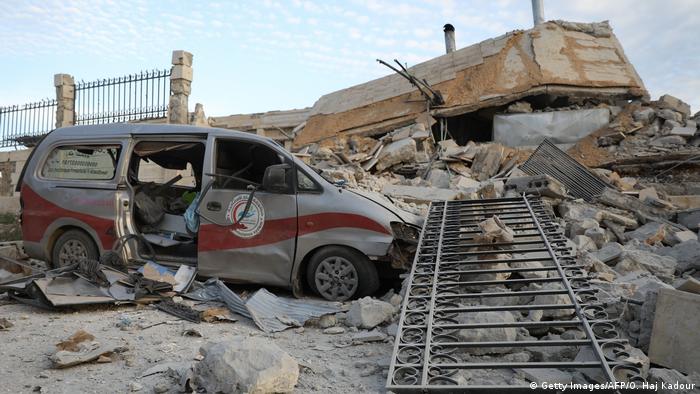 Destroyed hospital in Kafr Nabl (Getty Images/AFP/O. Haj Kadour)