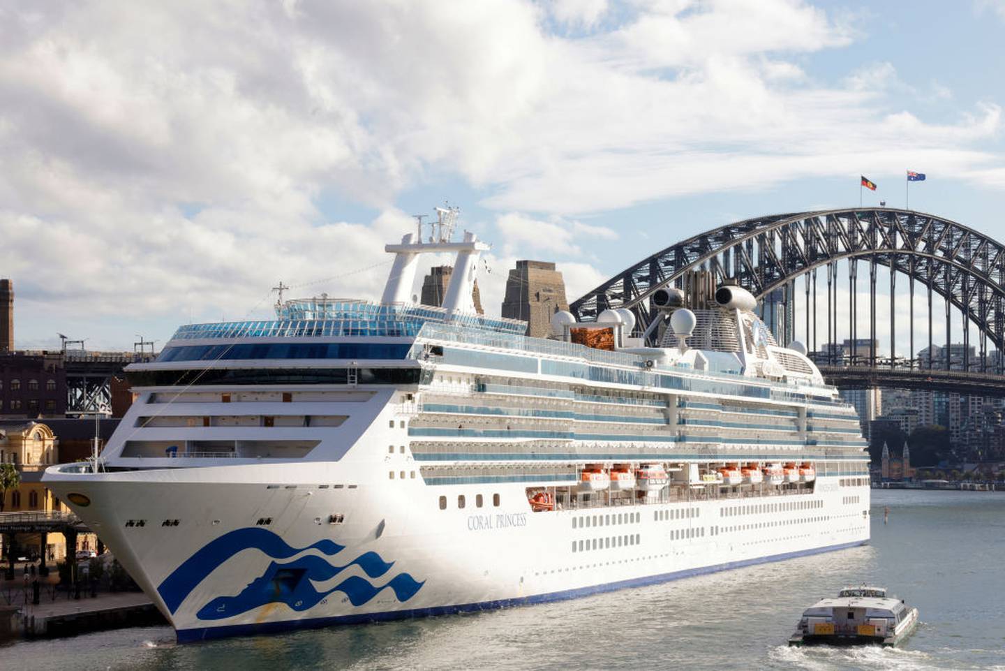 The Coral Princess docks at Circular Quay, Sydney. The Coral Princess is currently experiencing a Covid-19 outbreak. Photo / Getty Images